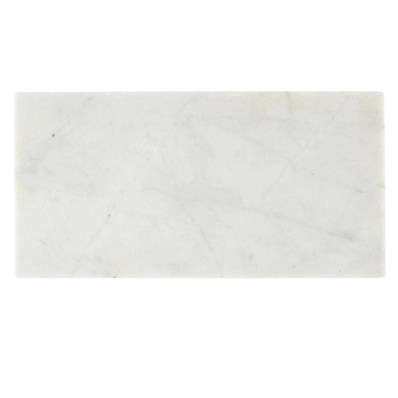 Marble Board With Wood Feet - White