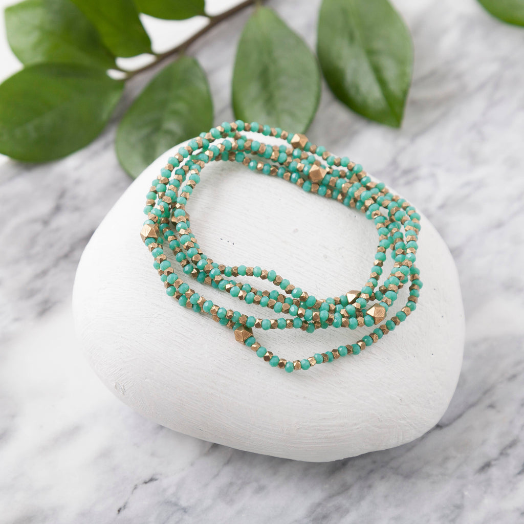 Beaded 5 Wrap Bracelet - New Pearl Color!