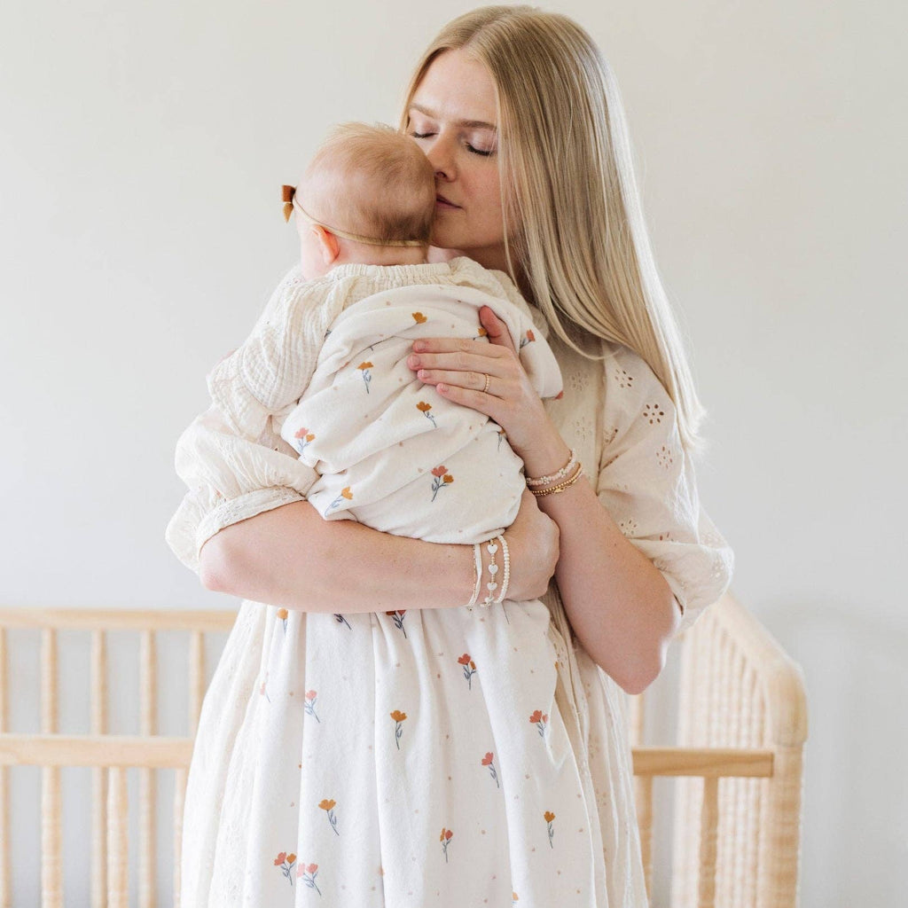 FLORAL MINKY STRETCH LUXE SWADDLE/BLANKET: Floral