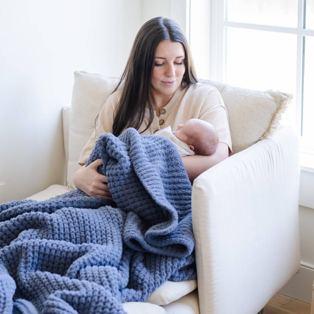 WAFFLE KNIT THROW BLANKETS