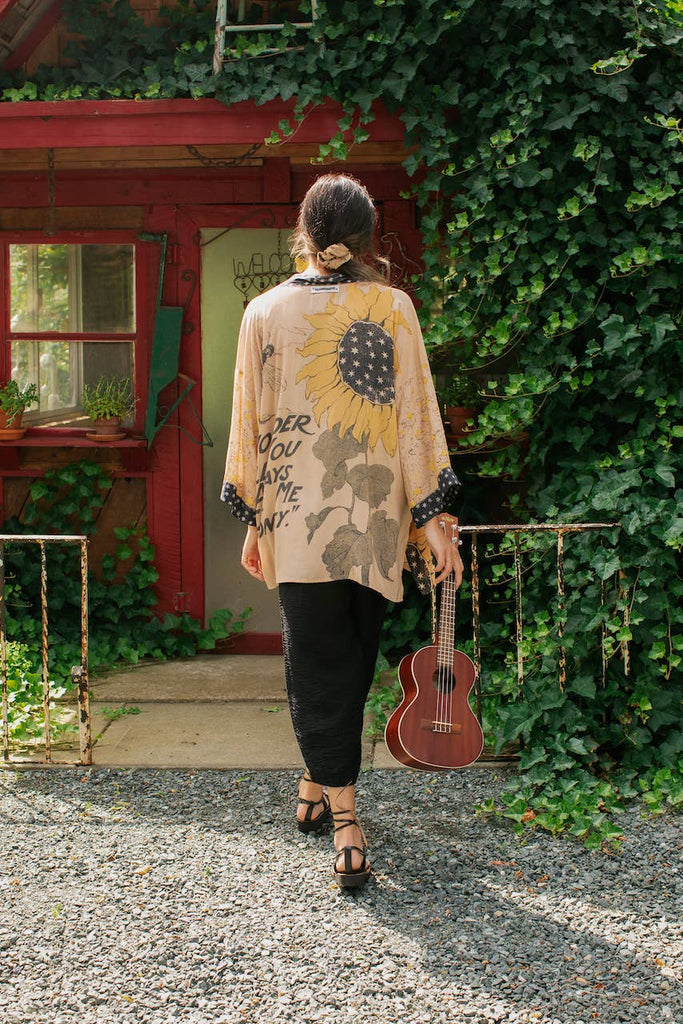 Milk & Honey Bamboo Bohemian Kimono Cardigan with Belt