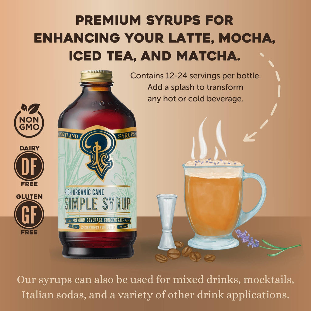 Organic Cane Sugar Simple Syrup 12 oz