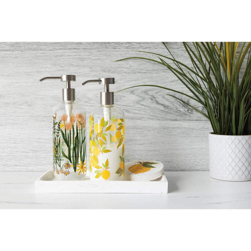 Bees & Blooms Glass Soap Pump