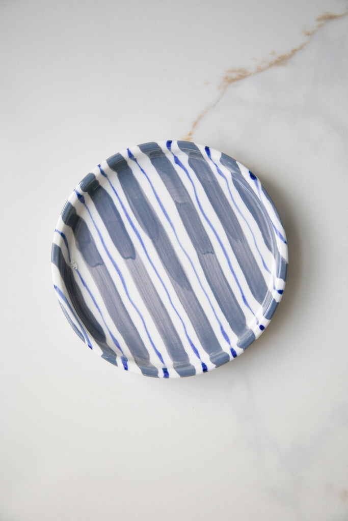 green Striped Plates