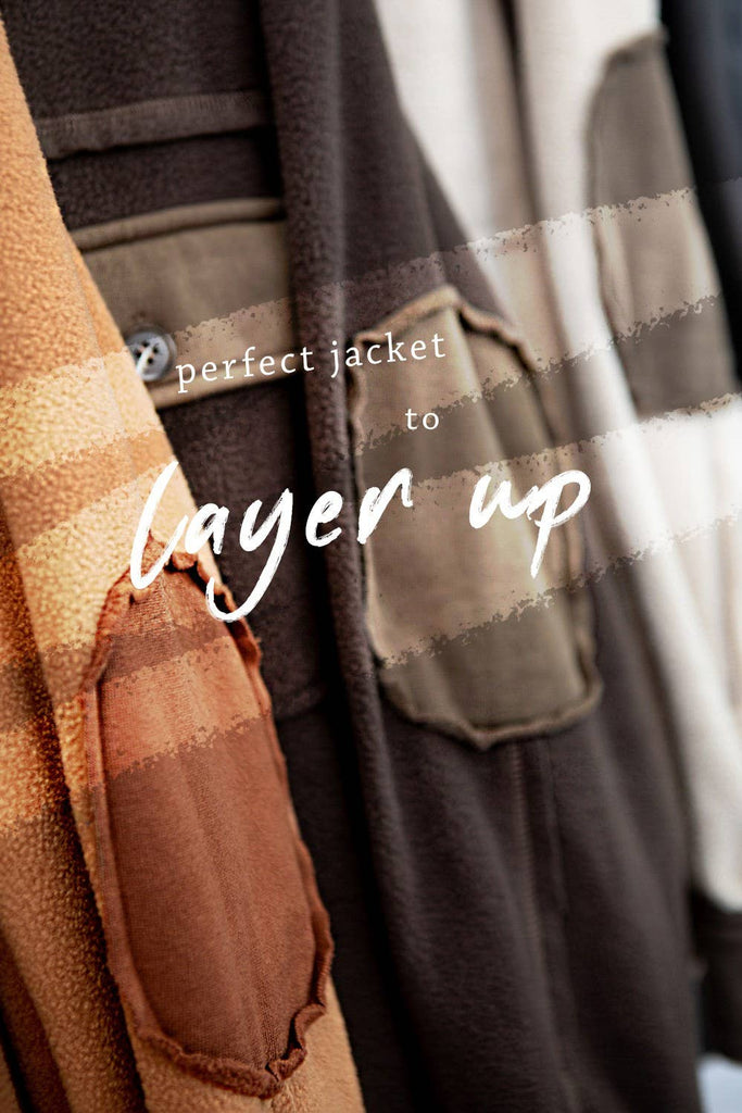 Soft Brushed Button Down Long Sleeve Fleece Shacket