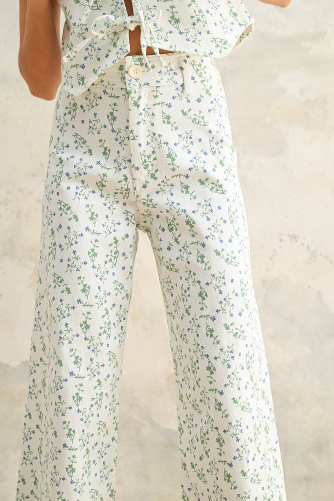 FLORAL PRINT STRETCHED PANTS