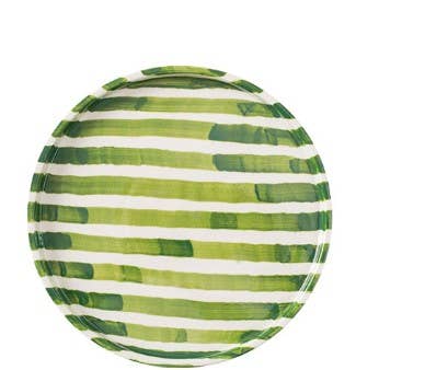 green Striped Plates
