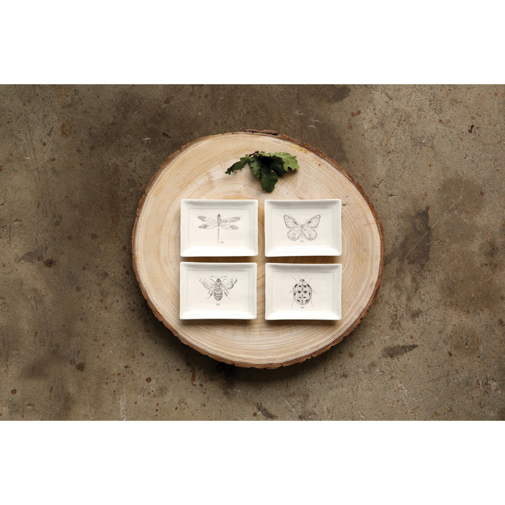 Ceramic Dish with Insect, 4 Styles