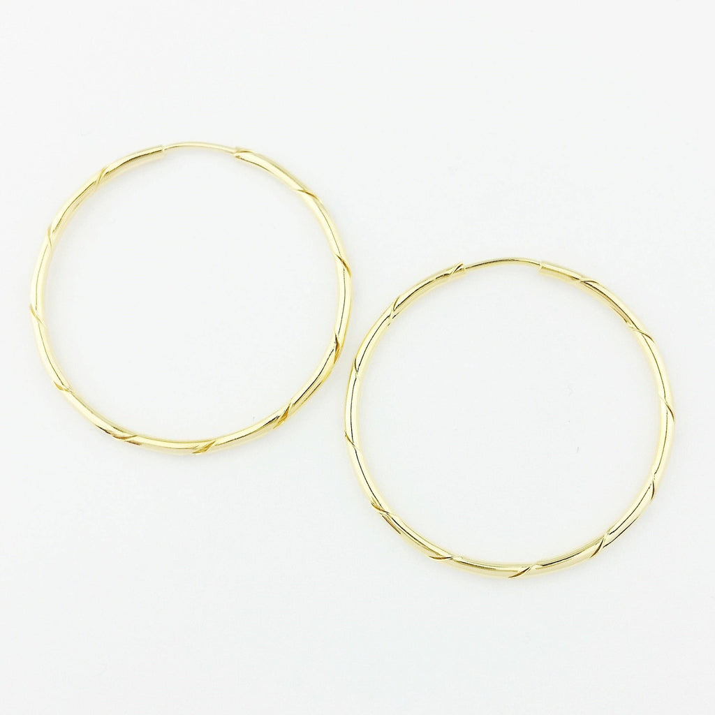 18k Gold Filled Continuous Twisted Tube Hoop Earrings Endless Style