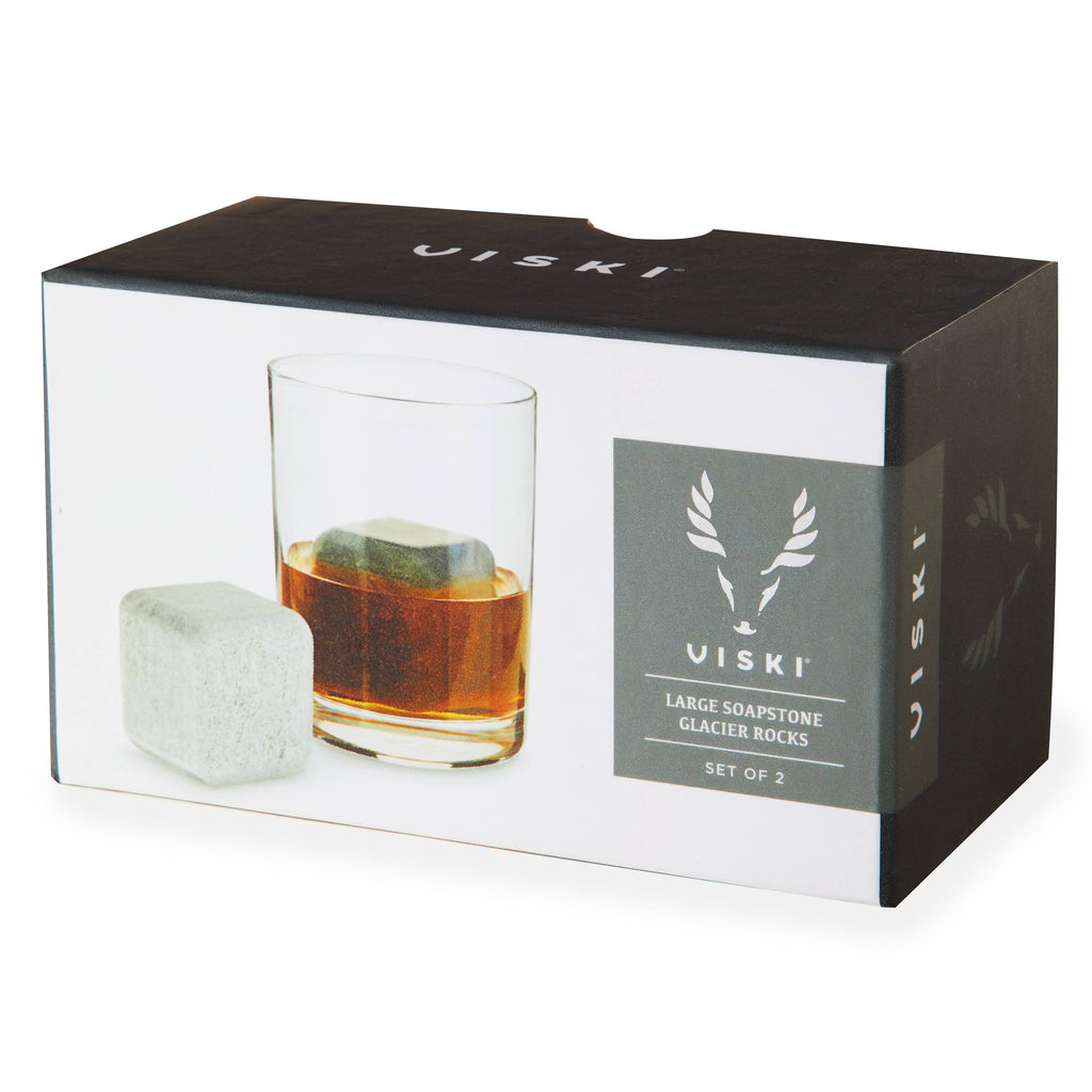 Glacier Rocks® Large Soapstone Whiskey Cubes - Set of 2