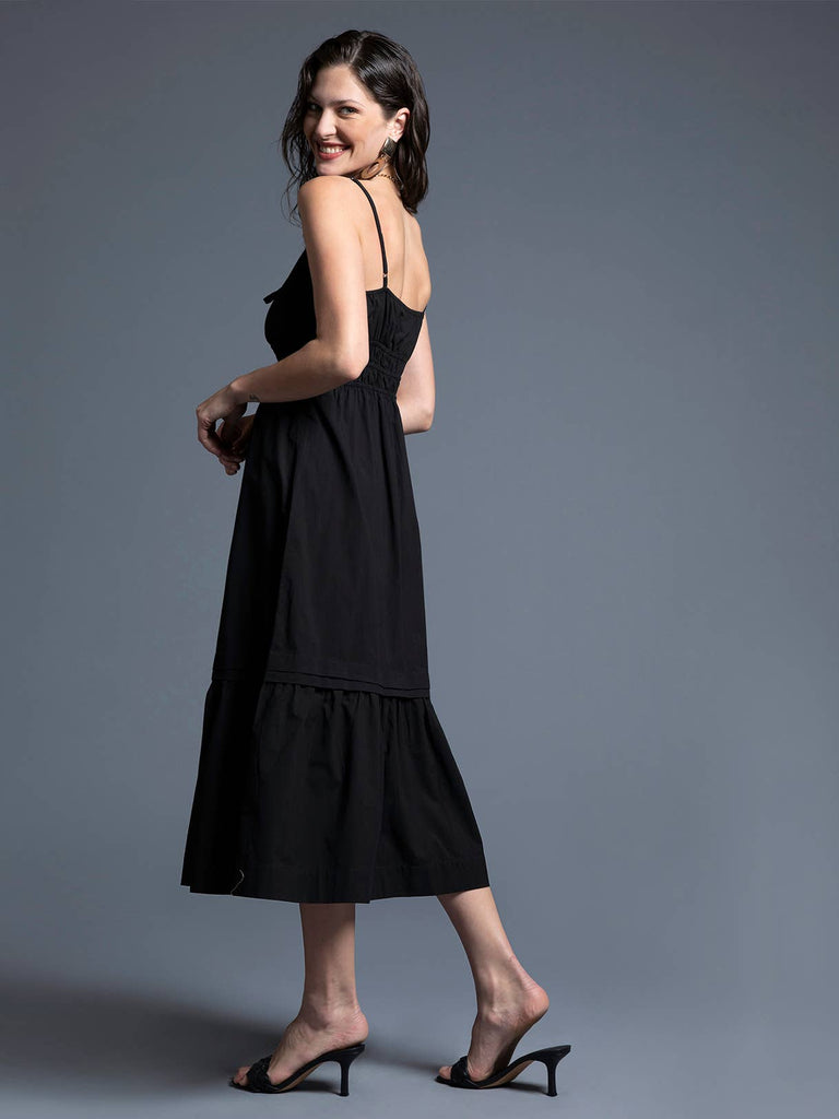Black Three Teired Midi Dress