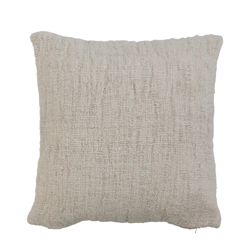 Stonewashed Silk & Woven Cotton Pillow, Polyester Fill