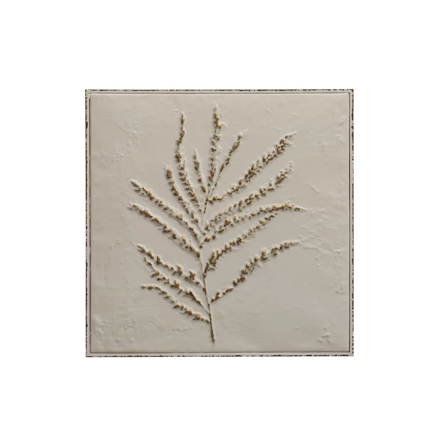 Embossed Metal Wall Décor w/ Botanical