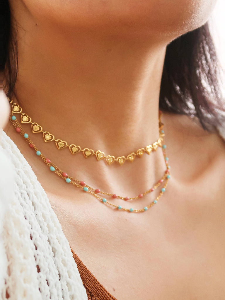 Soleil 18K Gold Non-Tarnish Beaded Petite Chain Necklace
