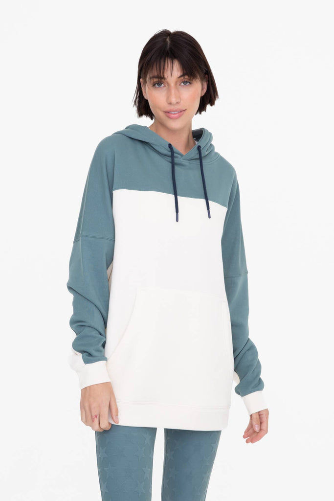 Color Blocked Hoodie Pullover with Pockets: S:M:L