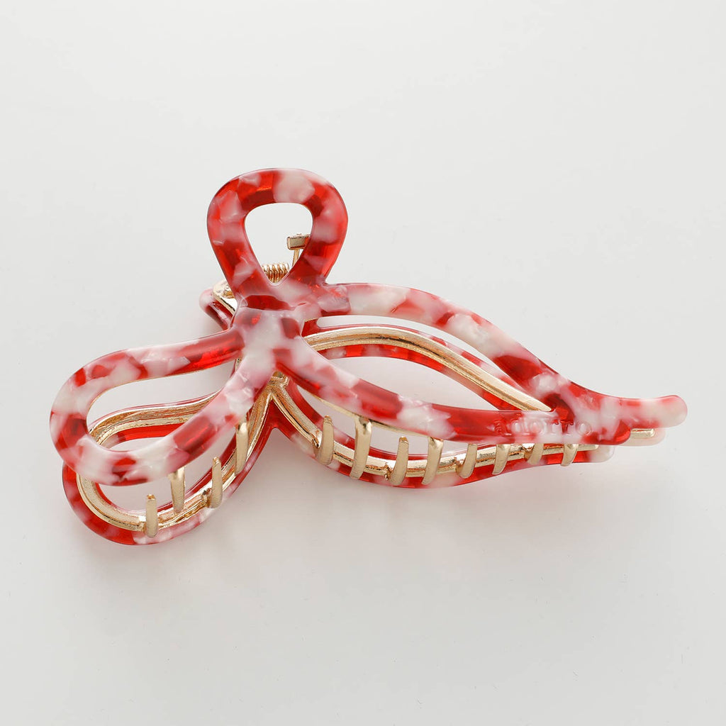 Sabrina VDay | Large Ribbon Metal Bow Claw Clip