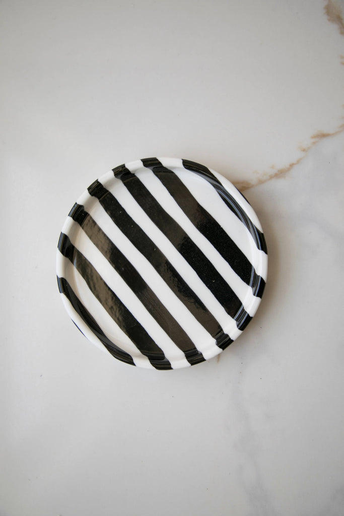 green Striped Plates