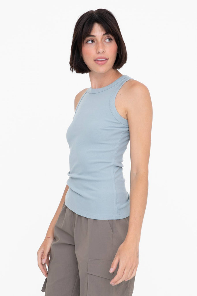 Essential Micro-Ribbed Athleisure Tank Top: S:M:L (2:2:2) / White