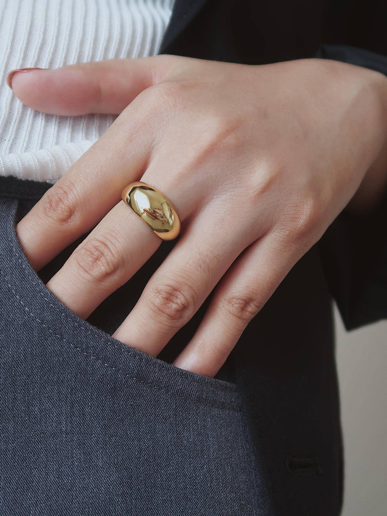 Roscoe 18K Gold Non-Tarnish Chunky Dome Statement Ring