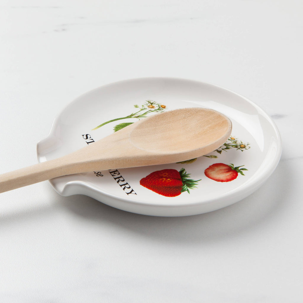 Vintage Strawberries Stoneware Spoon Rest