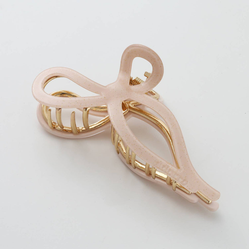 Sabrina VDay | Large Ribbon Metal Bow Claw Clip