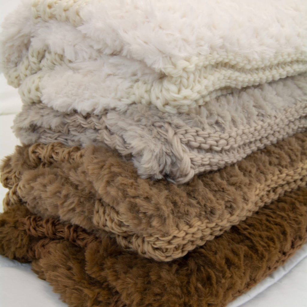 Throw/Blanket - Plush Knit 50x60": Taupe