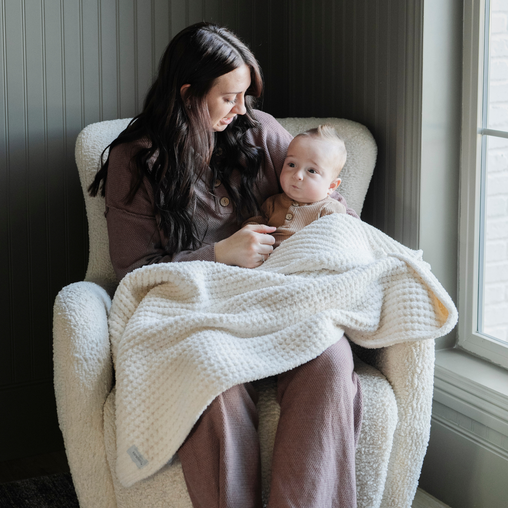 WAFFLE KNIT RECEIVING BLANKETS