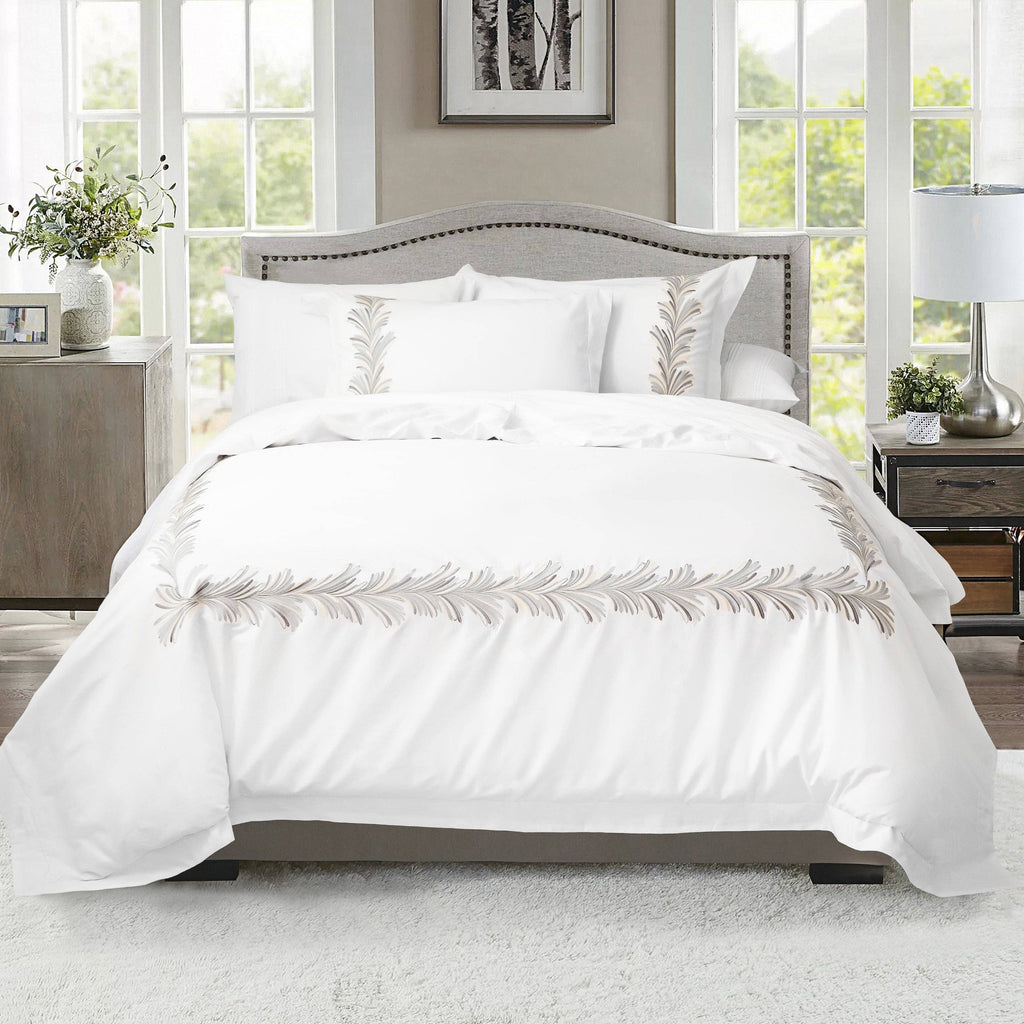 Ava Embroidered Cotton Duvet Cover Set