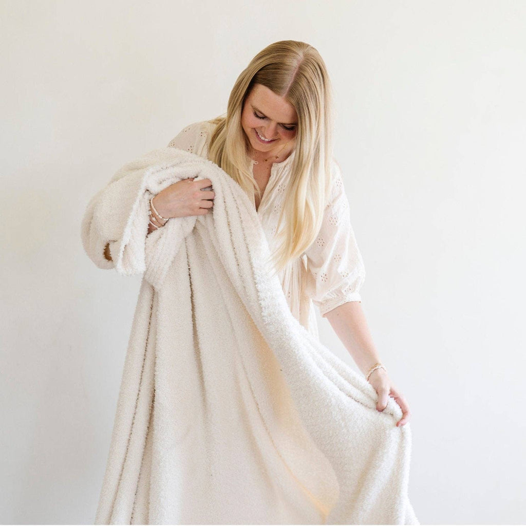 BAMBONI® THROW BLANKETS: Ivory