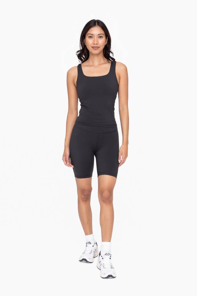 Lycra-Blend Square Neck Active Tank: Black / S:M:L (2:2:2)