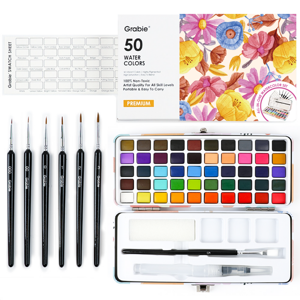 Watercolor Set Of 50 With Brush