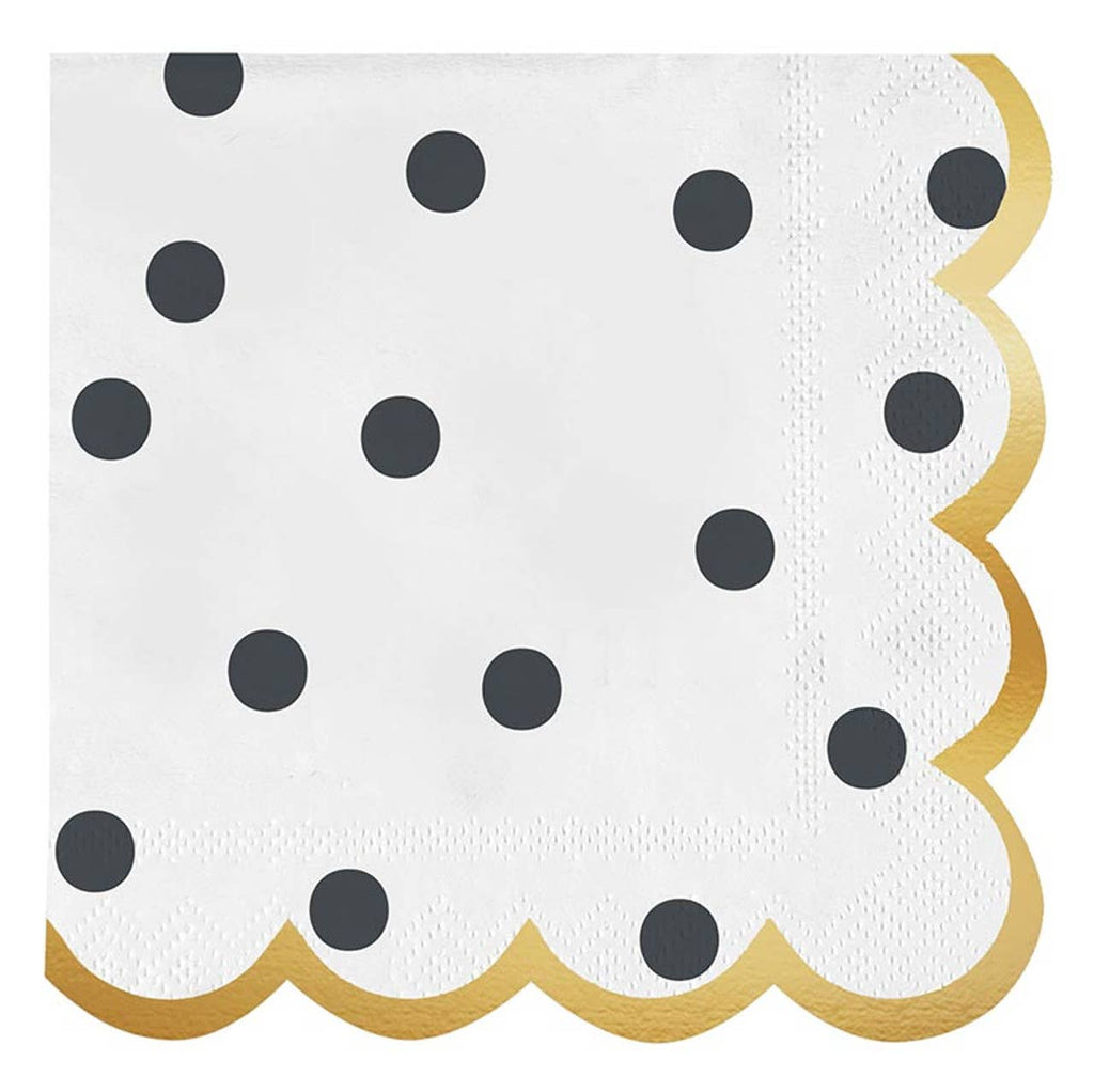 Scalloped Cocktail Napkins - Dots
