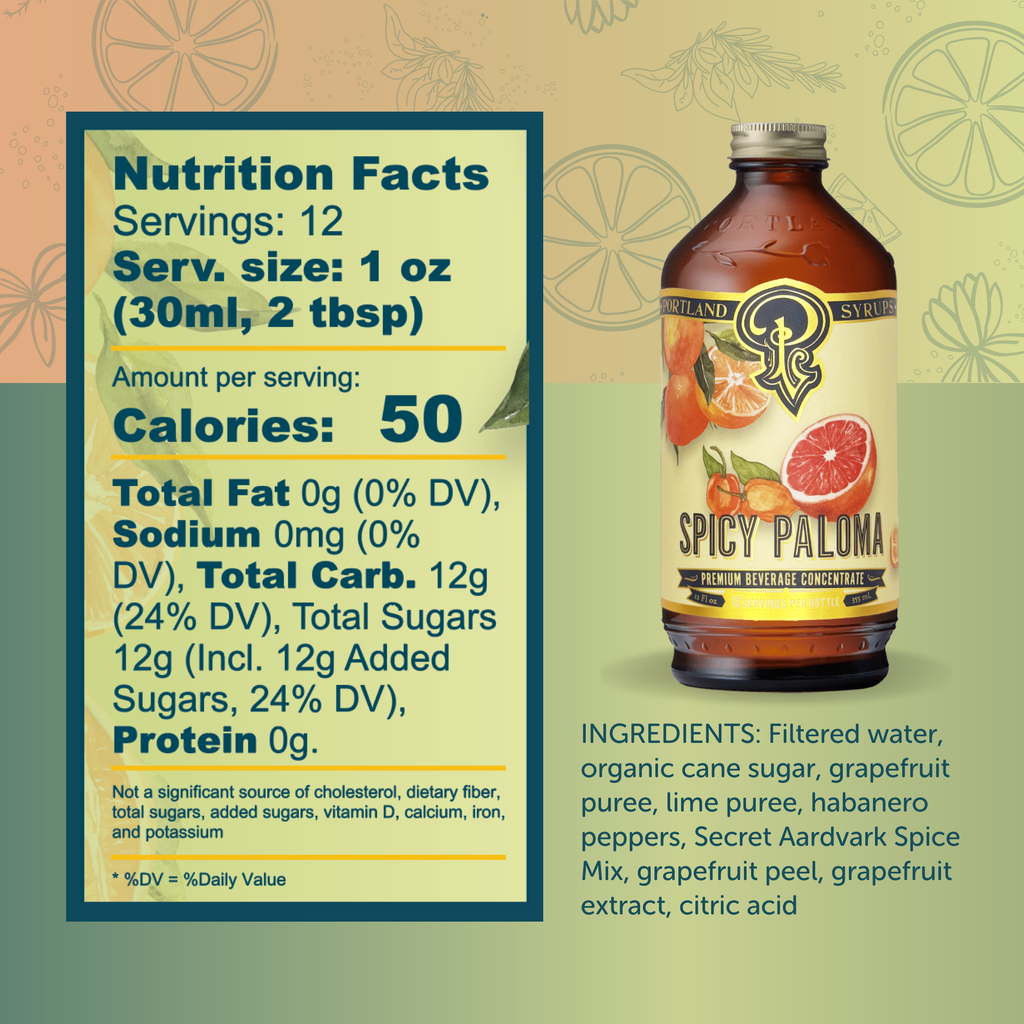 Spicy Paloma Syrup 12oz - cocktail / mocktail / Coffee / Tea