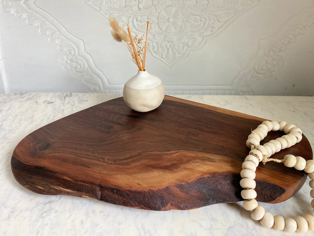 handcrafted dark walnut wood cutting board all natural