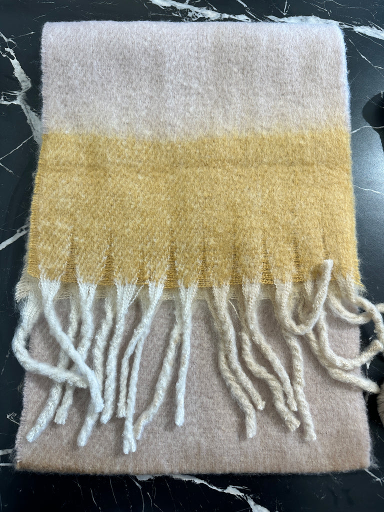 womens woven plaid scarf fringe