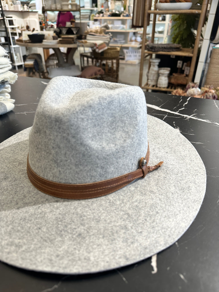 Grey felt cowboy hat