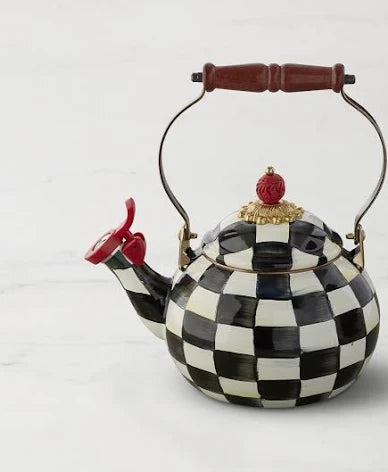 Courtly Check Mackenzie childs whistling tea kettle