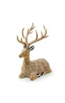 farmhouse holiday resting block print deer figurine