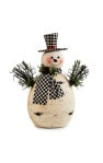 farmhouse holiday large birch snowman figurine