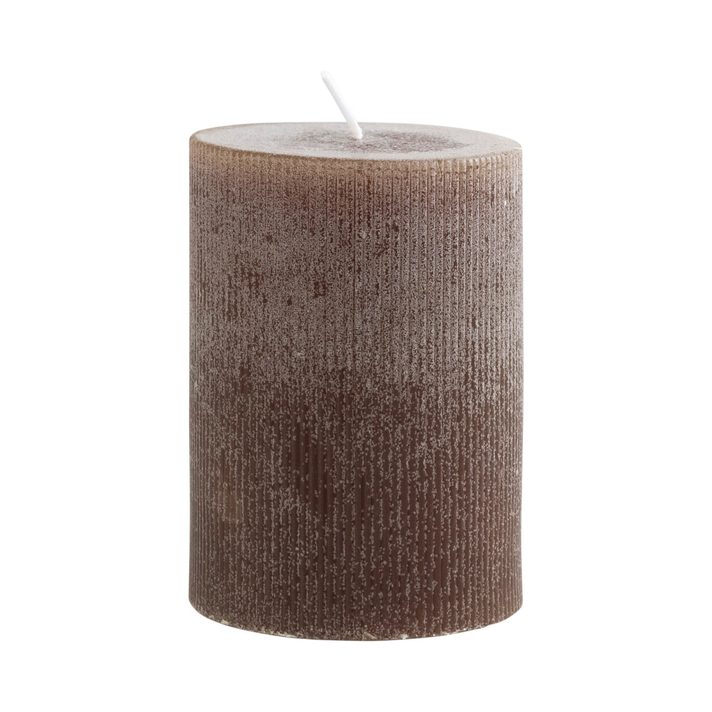 Unscented Pleated Pillar Candle, Leather