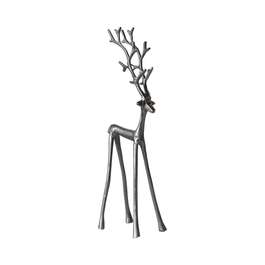 Cast Aluminum Reindeer, Gunmetal Finish