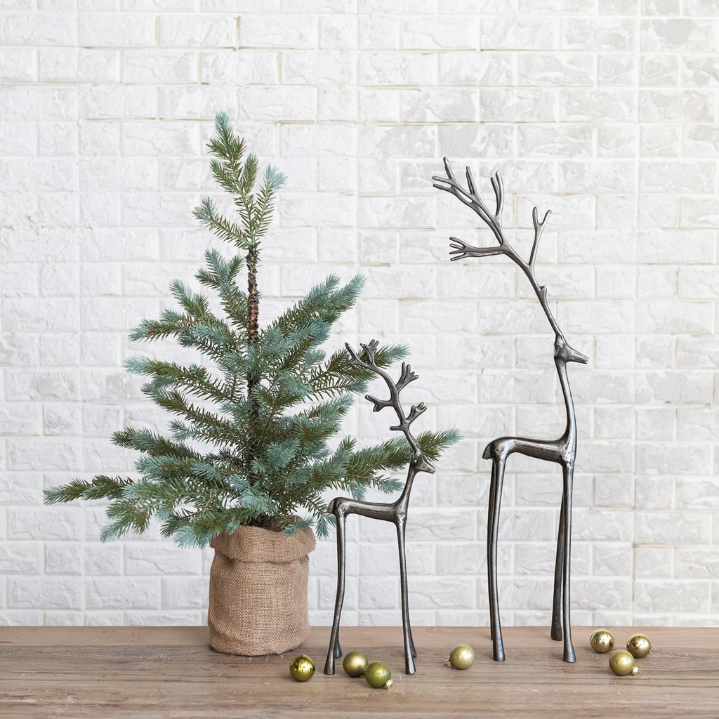 Cast Aluminum Reindeer, Gunmetal Finish