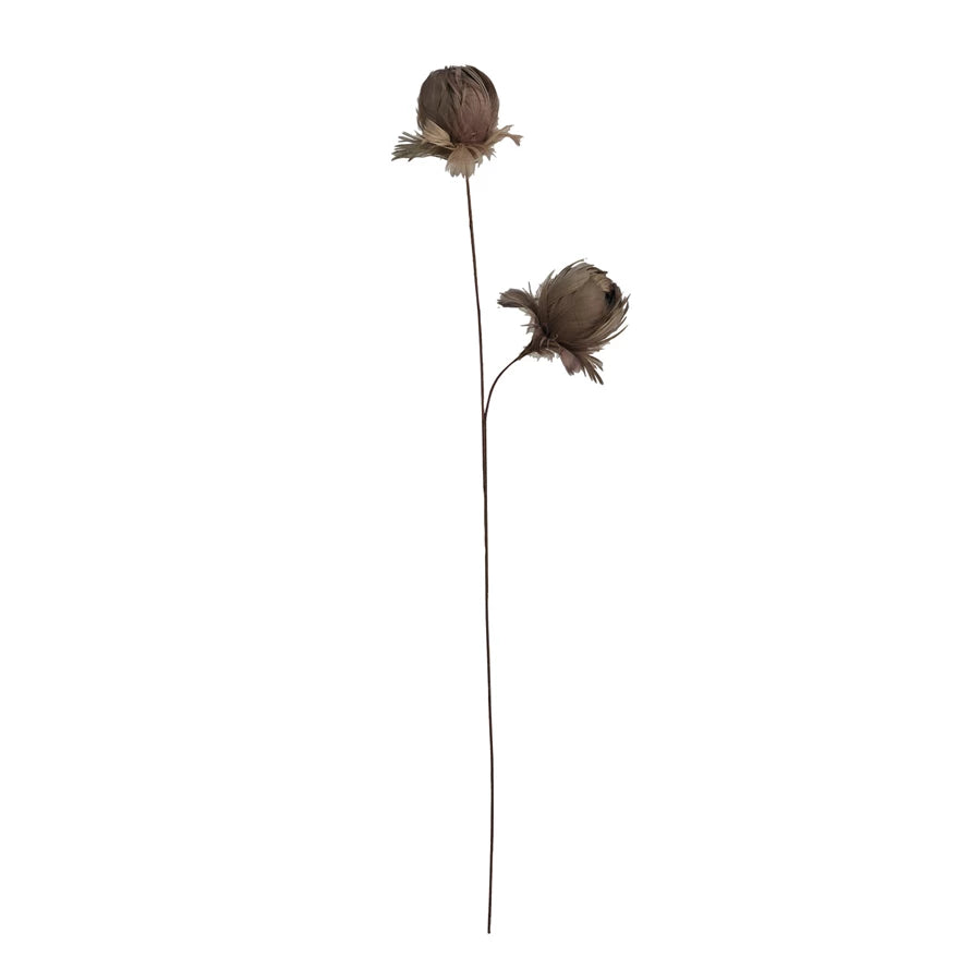 Feather Flower Stem, Taupe