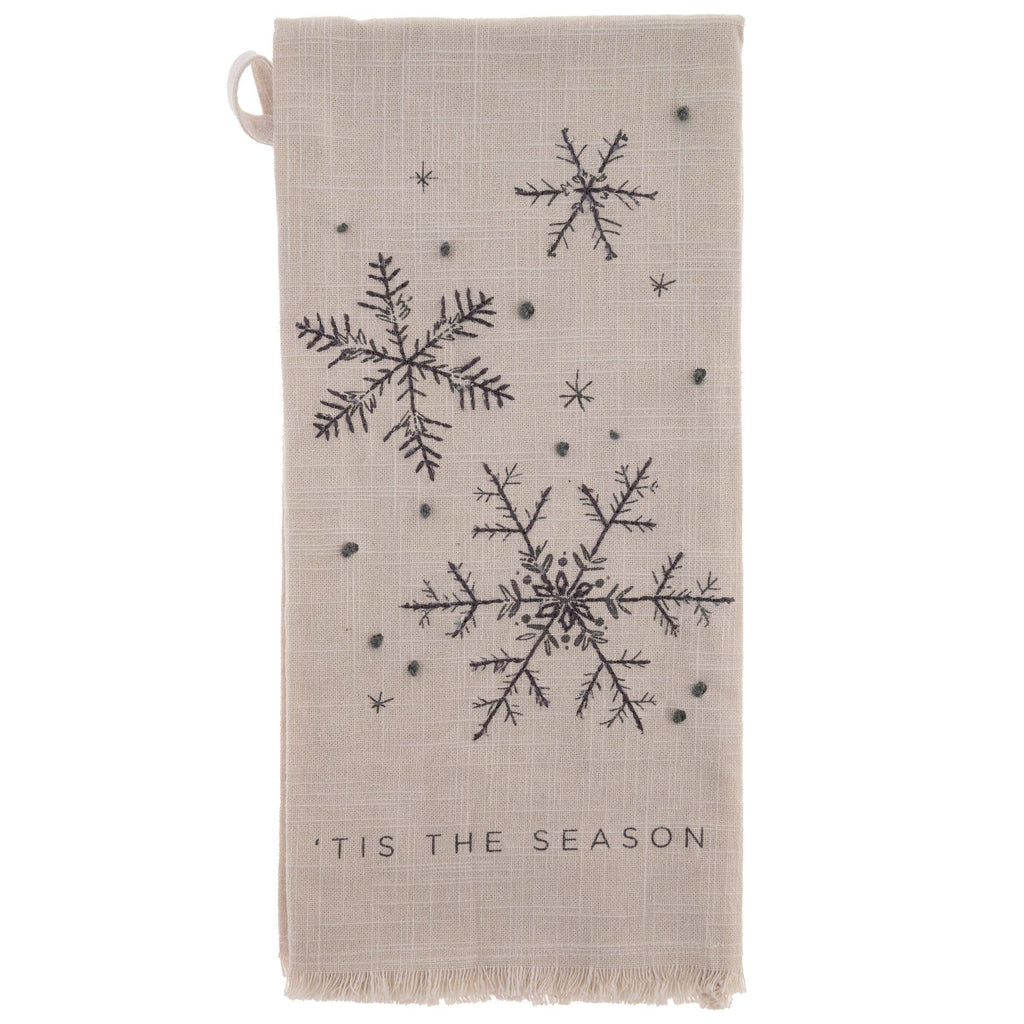 Embroidered Cotton Tea Towels Snowflake