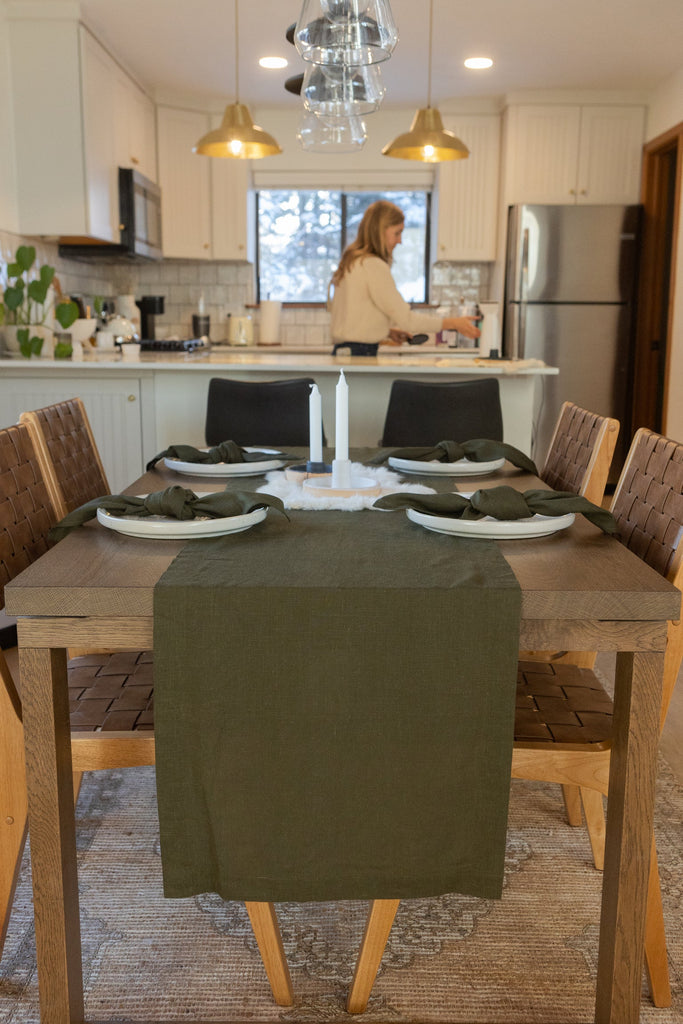 linen napkins green or cream – Hallstrom Home