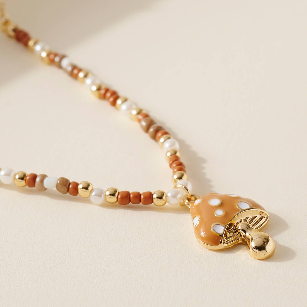 Mushroom Pearl Bead Necklace