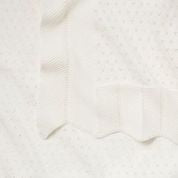 White Pointelle Knit Baby Blanket