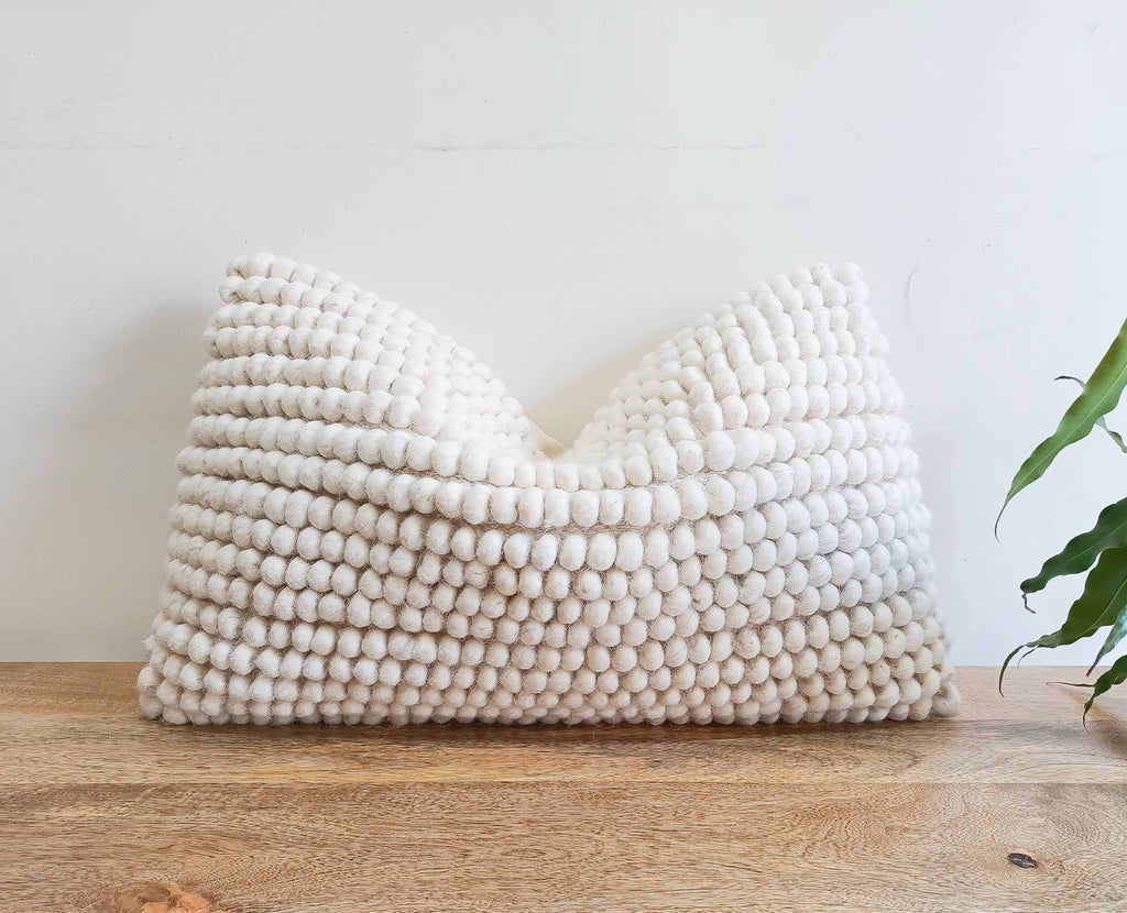 Natural Wool Lumbar Cushion Cover