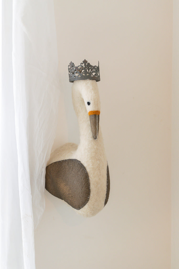 Fabric Swan Bust
