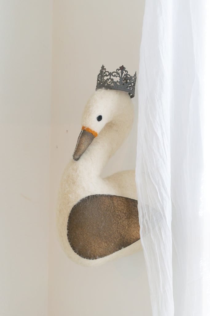 Fabric Swan Bust